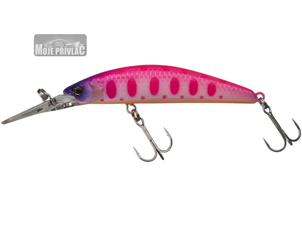 Originální Wobler ILLEX Tricoroll GT 72mm DR-F Pink Pearl Yamame