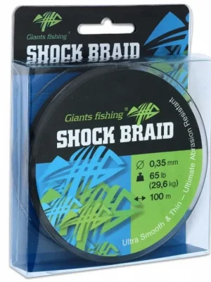 Akční Cena Giants fishing Splétaná šňůra Shock Braid Green 100m Varianta 0.29mm/ 50lb(22.7kg)