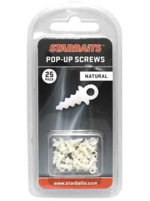 Bezpečná Platba Starbaits Pop Up Screws bílá (úchyt na plovoucí boilie) 25ks