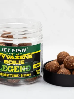 250ml-20mm Legend range Vyvážené boilie : KOŘENĚNÝ TUŇÁK - BROSKEV Akční Cena