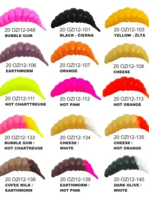 Akční Cena Dipované umělé nástrahy FishUP OZI 30mm-1,2"/10ks Barva: Earthworm / Hot Pink